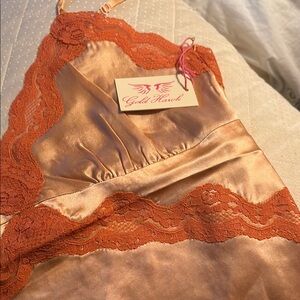 Orange Satin Lace Chemise Intimates